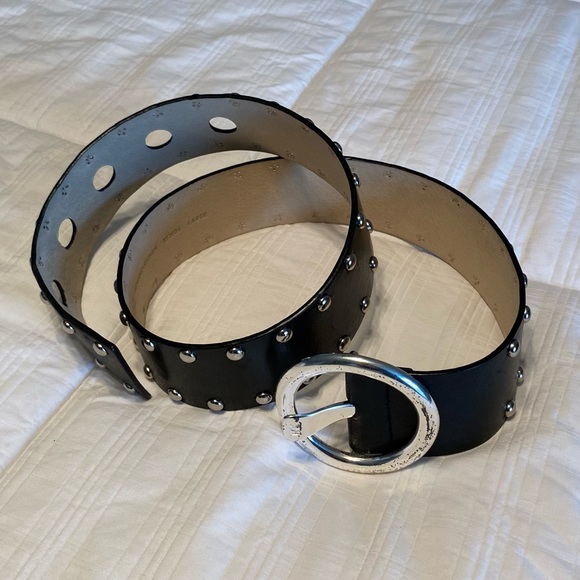 Michael Kors Chunky Black Studded Genuine Leather Belt size L - Picture 6 of 6